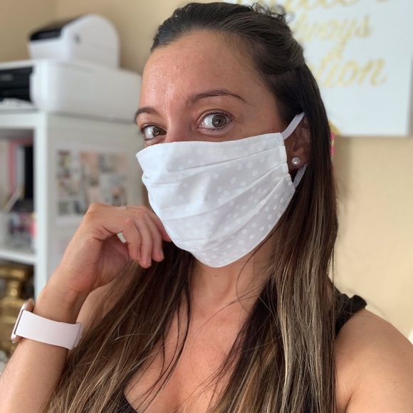 White Dots Reusable Face Mask Cover Double Layer - Picture 4 of 8